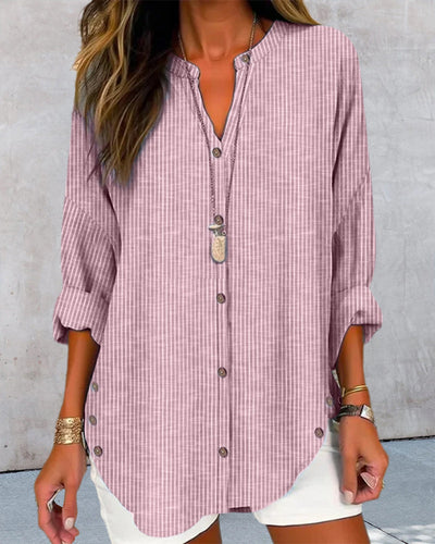 Adelaida® | Blue Striped V-Neck Top