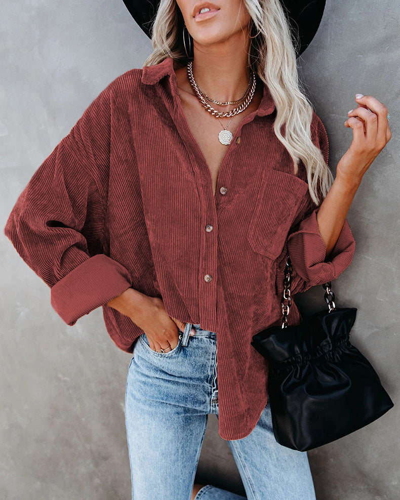 Zahira® | Stylish Oversize Blouse With Button Placket
