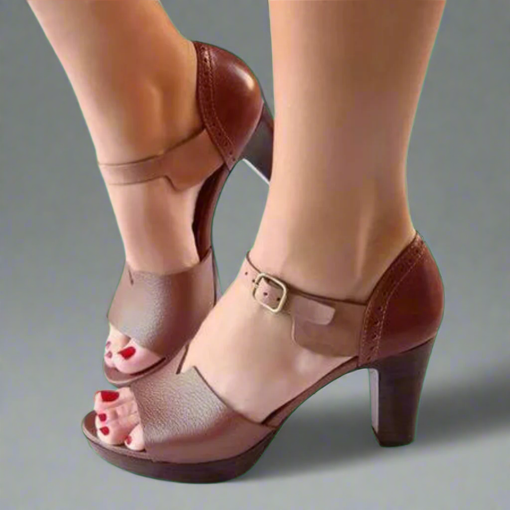 Jacinta® | Elegant women's sandals with block heel and buckle closure