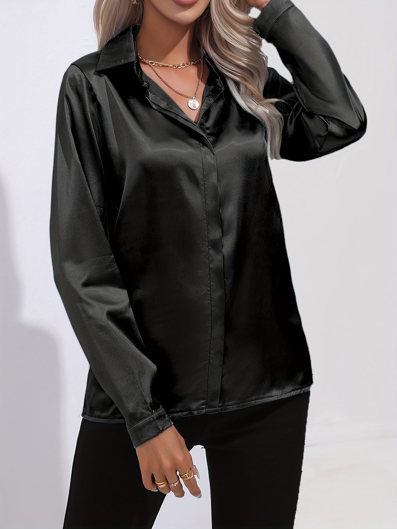 Luz® | Elegant satin blouse