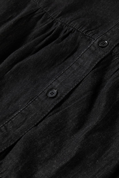 Sol® | Denim dress with notched three-quarter sleeves