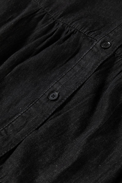 Sol® | Denim dress with notched three-quarter sleeves