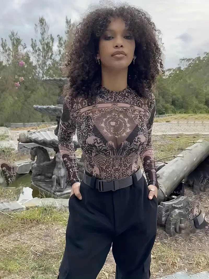Luzia® | Long sleeve mesh bodysuit