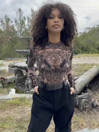 Luzia® | Long sleeve mesh bodysuit