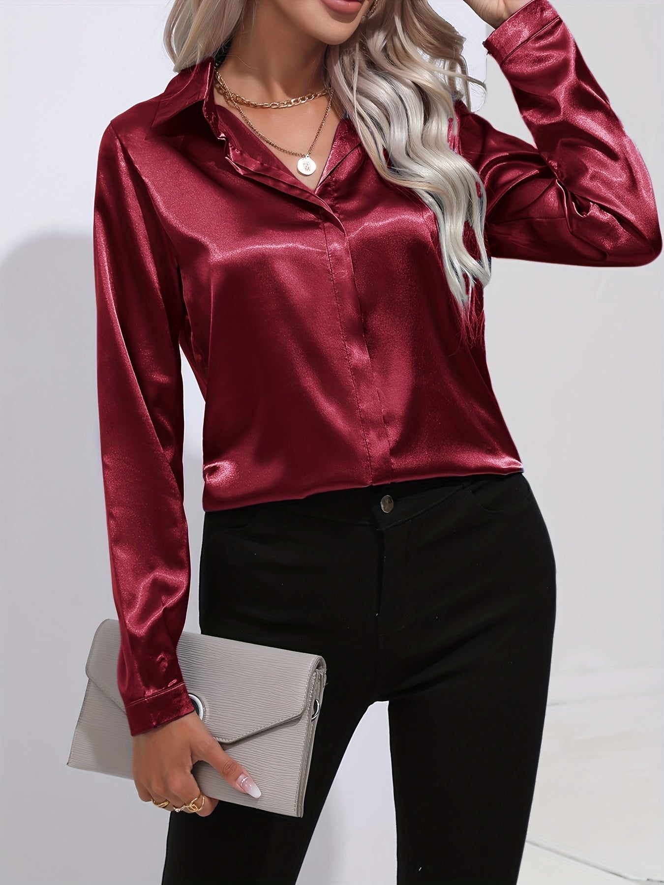Luz® | Elegant satin blouse