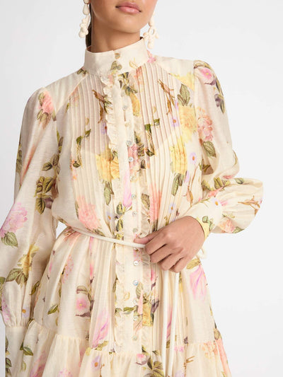 Amelia® | Mini shirt dress with lace trim