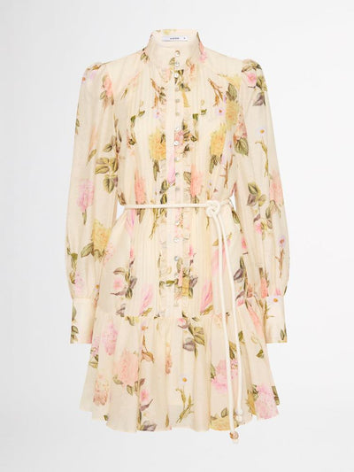 Amelia® | Mini shirt dress with lace trim