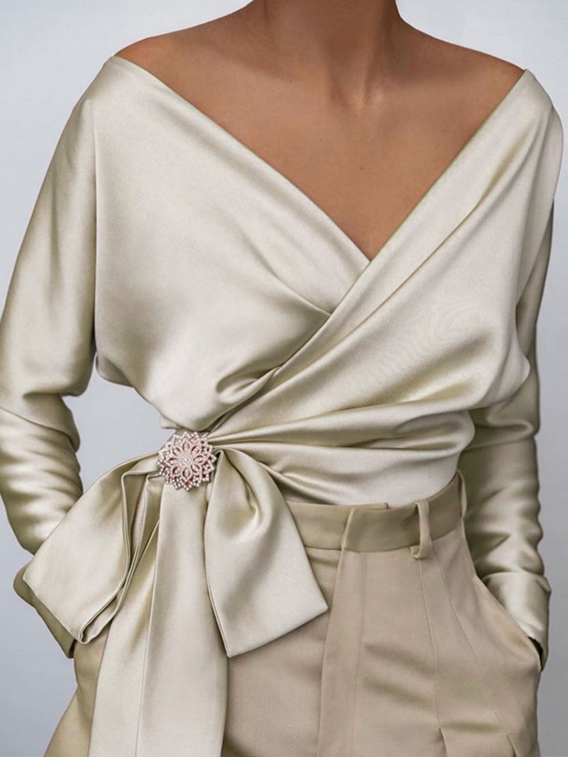 Victoria® | Long sleeve blouse in a surplice