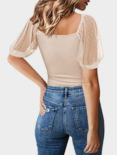 Agustina® | Short-sleeved T-shirt with a square neckline