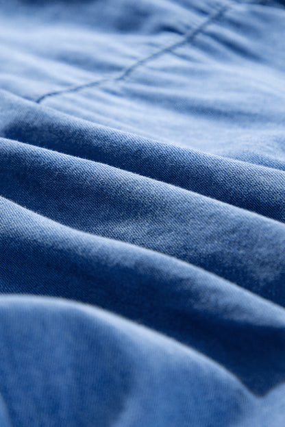 Sol® | Denim dress with notched three-quarter sleeves
