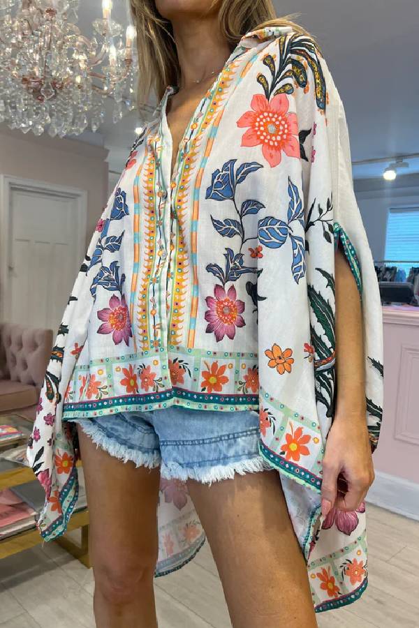 Adriana® | Pink floral oversized shirt