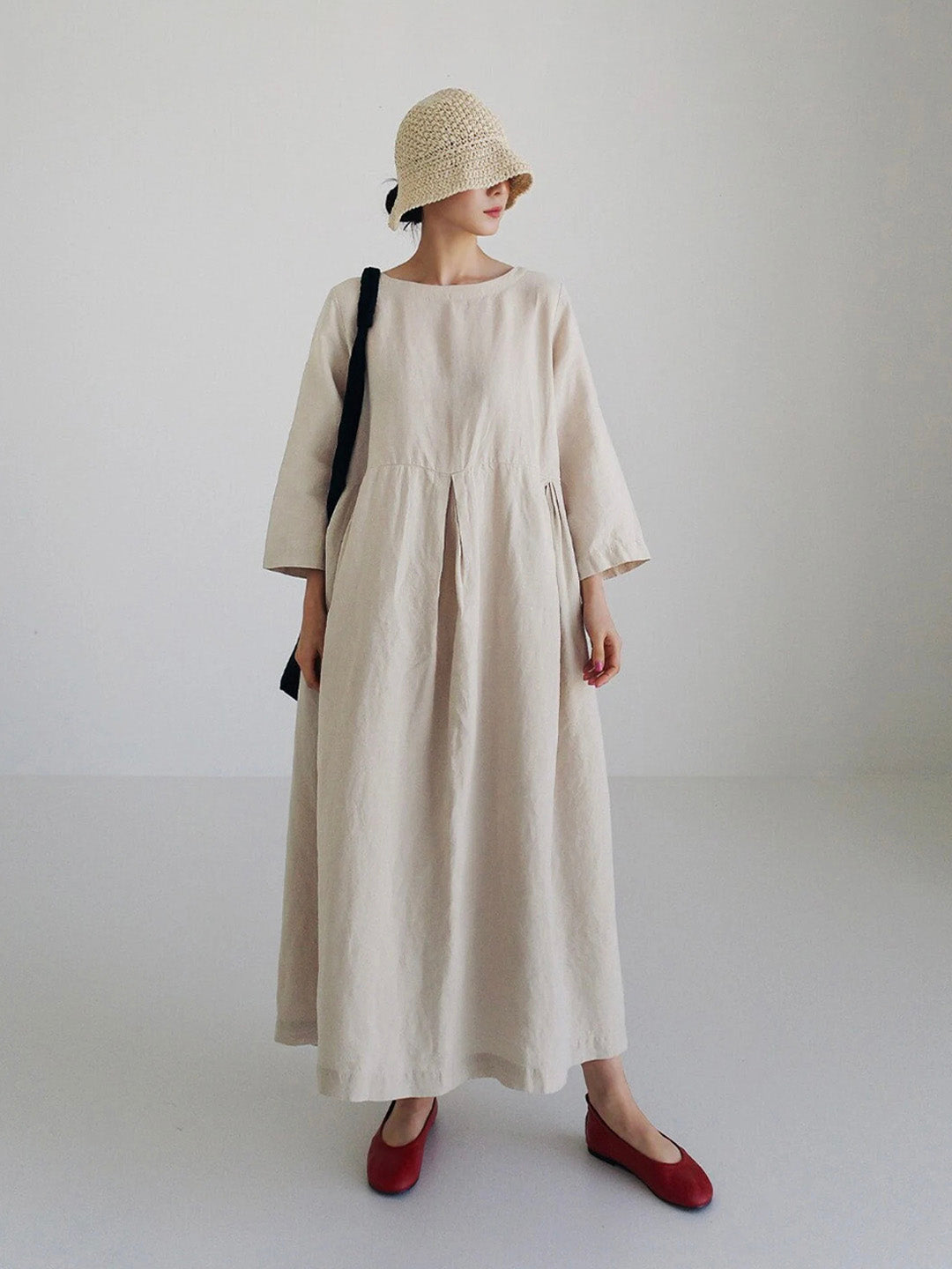 Isabel® | Loose linen dresses with side pockets