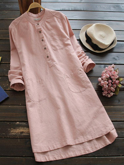 Dominga® | Long Sleeve Button Mini Dresses