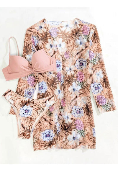 Nélida® | Tropical Print Wrap Underwire Bikini With Cover-Up