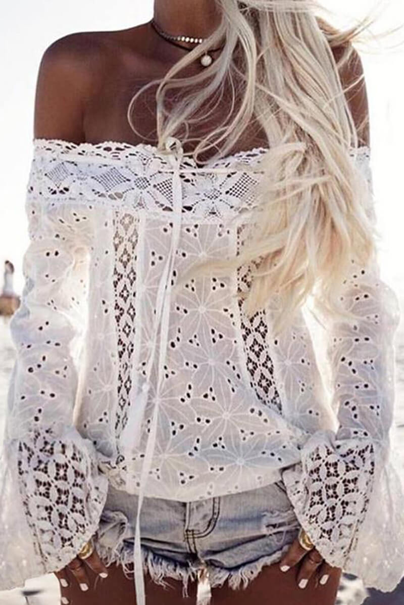 Carina® | Shoulder to shoulder lace blouse