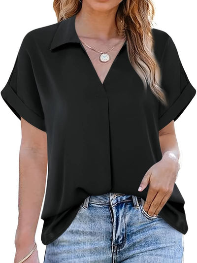 Adriela® | Casual Summer Shirt With Turn-Down Collar For Women
