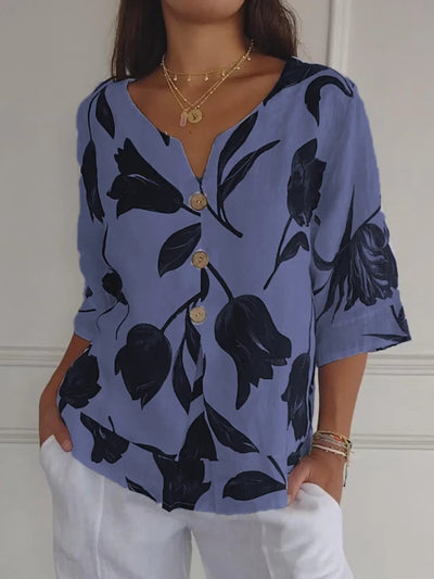 Adela® | Blouse with flower buttons