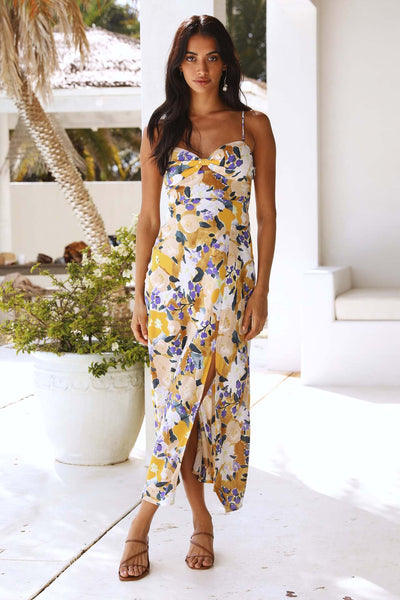 Oriana® | Women's printed maxi elegant summer dresses with slit