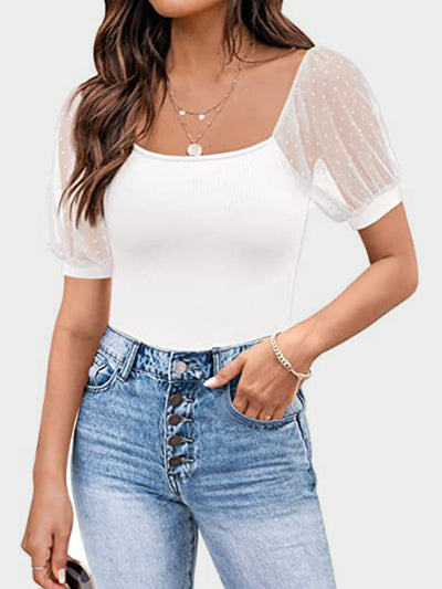 Agustina® | Short-sleeved T-shirt with a square neckline