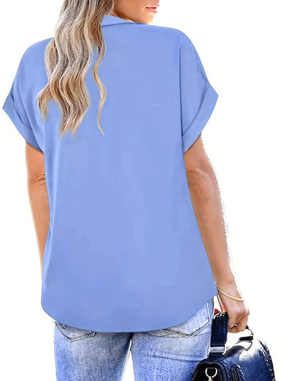 Adriela® | Casual Summer Shirt With Turn-Down Collar For Women
