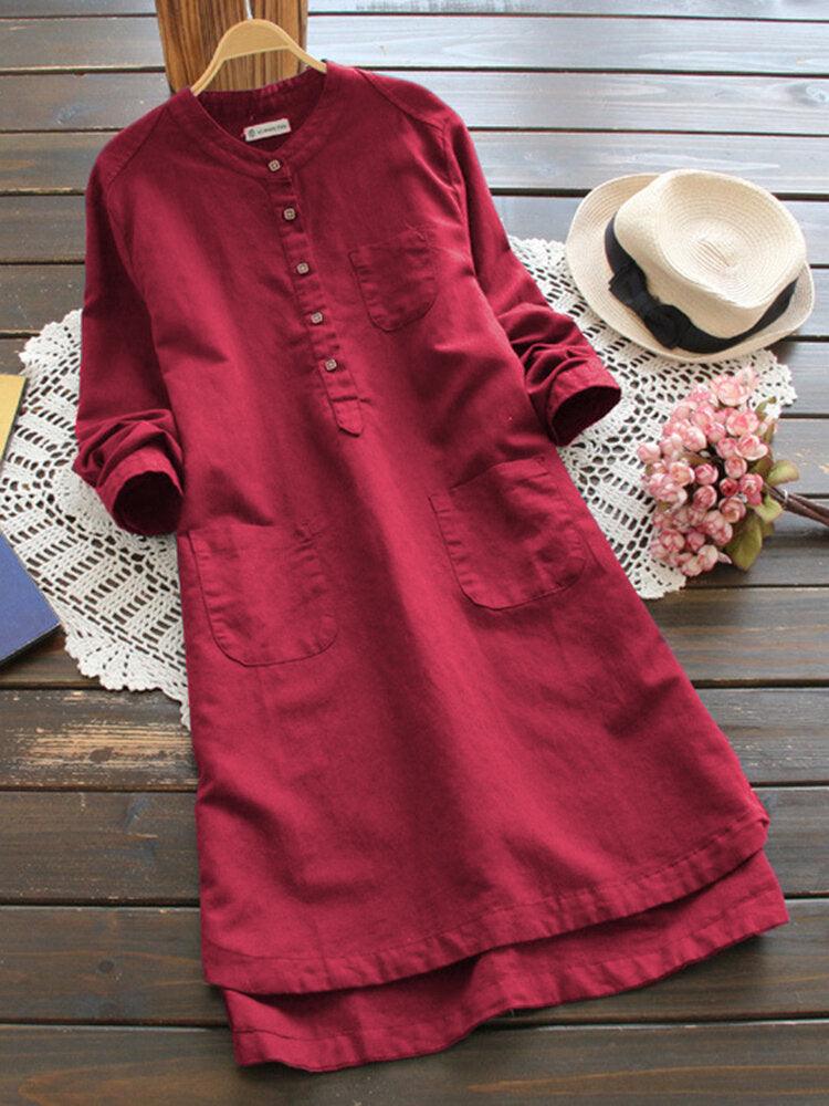 Dominga® | Long Sleeve Button Mini Dresses