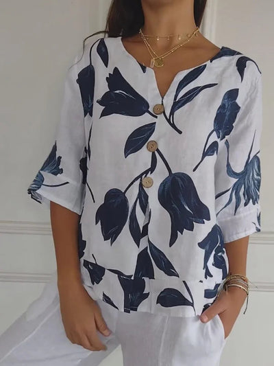 Ariana® | Printed V-neck shirt