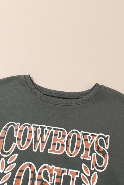 Amelie® | Long sleeve crew neck sweatshirt with letter graphic