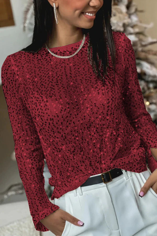 Dafne® | Long sleeve shift blouse with sequins from Keep It Shine