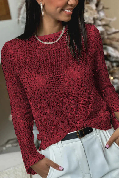 Dafne® | Long sleeve shift blouse with sequins from Keep It Shine