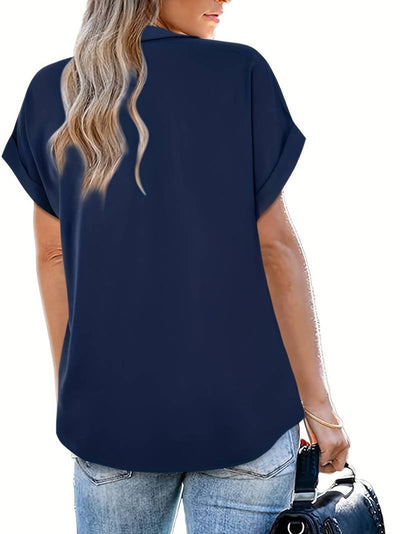 Adriela® | Casual Summer Shirt With Turn-Down Collar For Women
