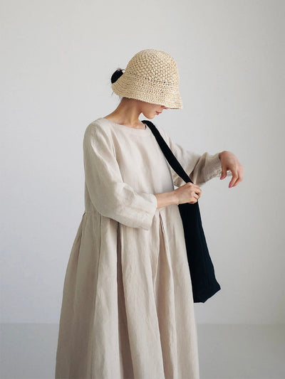 Isabel® | Loose linen dresses with side pockets