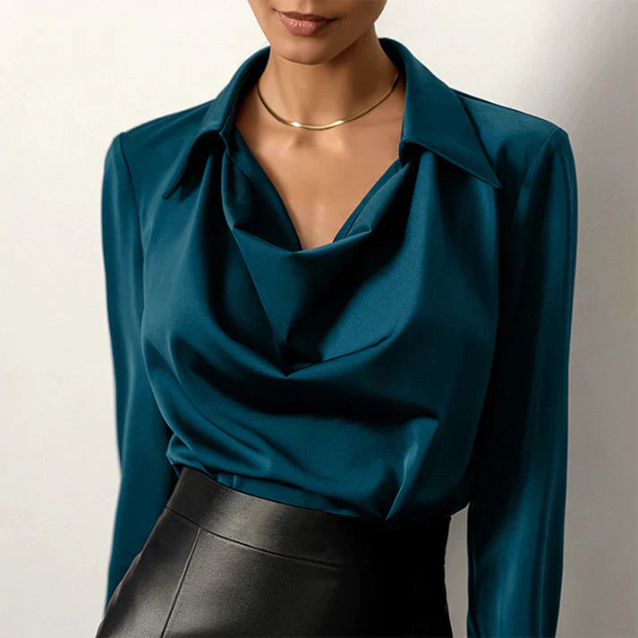 Bryleigh® | Long Sleeves Satin Blouse