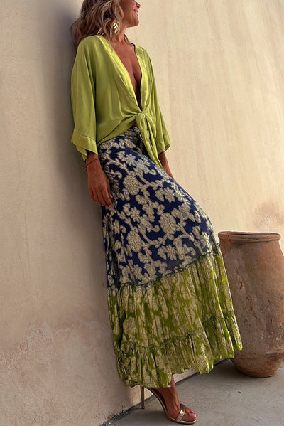Amelia® | Summer Mood relaxed satin blouse with tie front