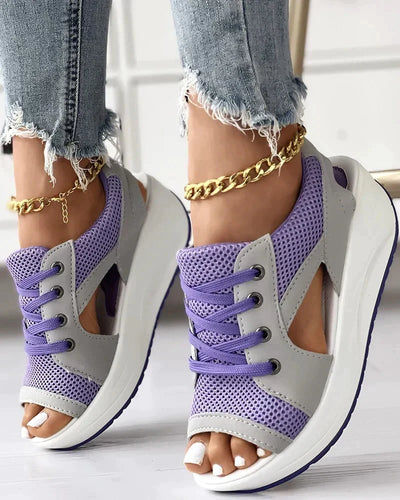 Milagros® | Stylish Sandals With Contrast Insert And Arch Support