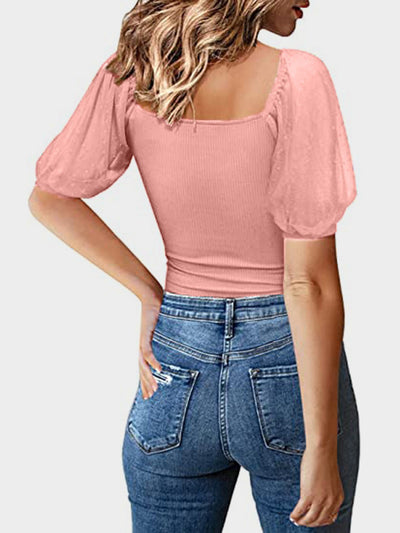 Agustina® | Short-sleeved T-shirt with a square neckline