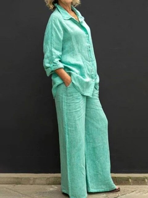 Trinidad® | Casual Linen Blouse And Pants Set