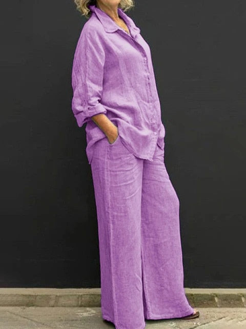 Trinidad® | Casual Linen Blouse And Pants Set