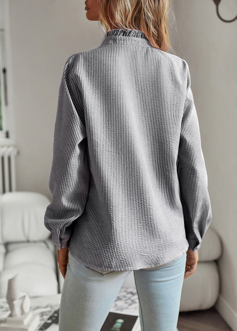 Amalric® | Women'S Ruffle Blouse Stripes