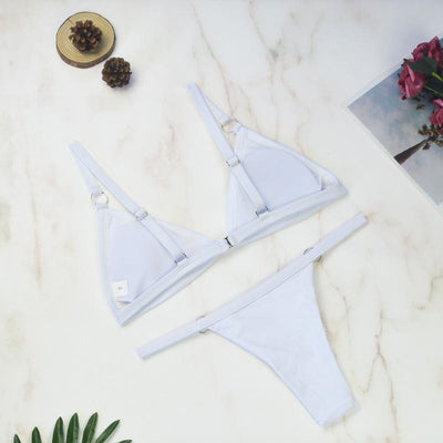 Thelma® | Two-Piece Bikini Swimsuit With Gold Metal Rings And Triangular Cups