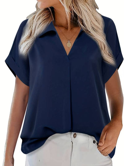 Adriela® | Casual Summer Shirt With Turn-Down Collar For Women