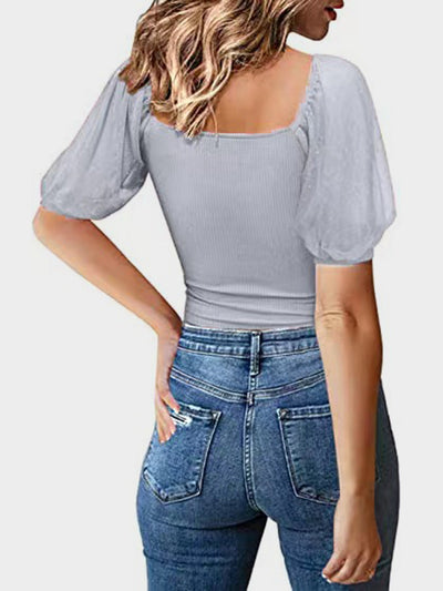 Agustina® | Short-sleeved T-shirt with a square neckline