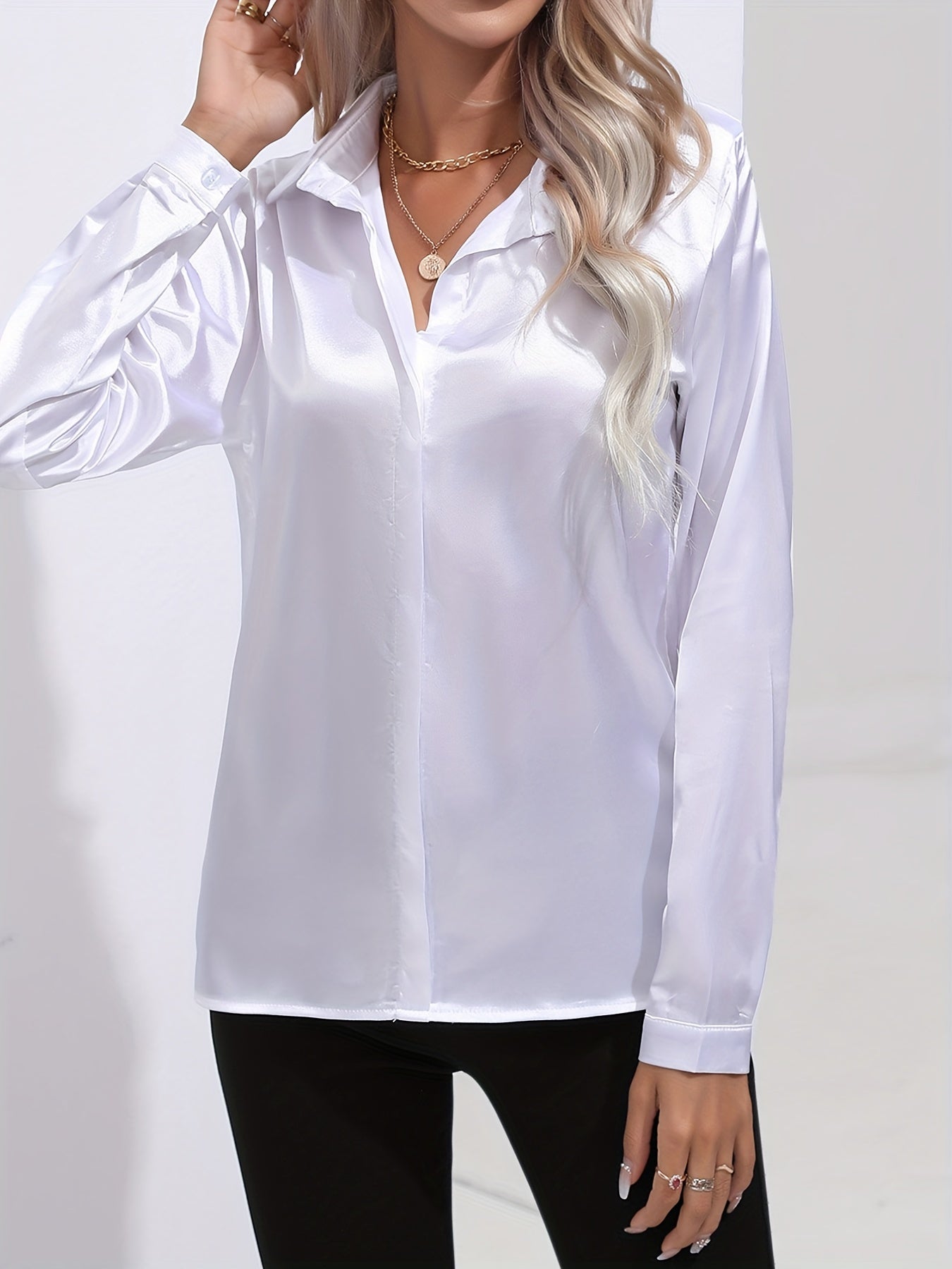 Luz® | Elegant satin blouse