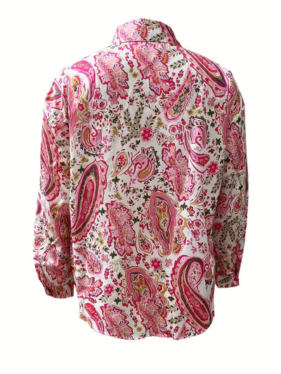 Aeliana® | Elegant Long-Sleeved Shirt With Paisley Pattern And Buttons