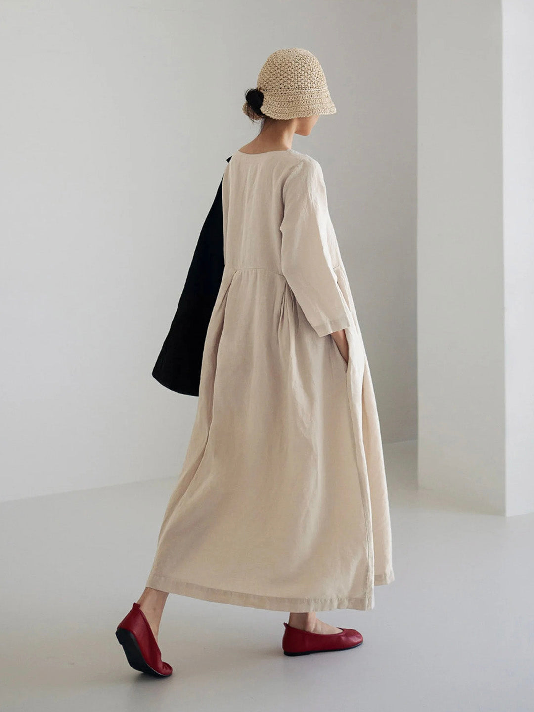 Isabel® | Loose linen dresses with side pockets