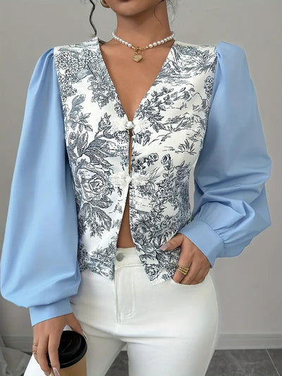 Mireya® | Vintage cotton blouse with puff sleeves