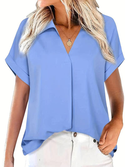 Adriela® | Casual Summer Shirt With Turn-Down Collar For Women