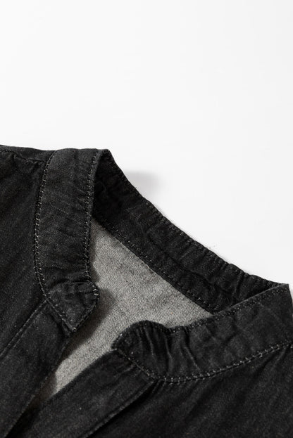 Sol® | Denim dress with notched three-quarter sleeves