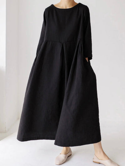 Isabel® | Loose linen dresses with side pockets