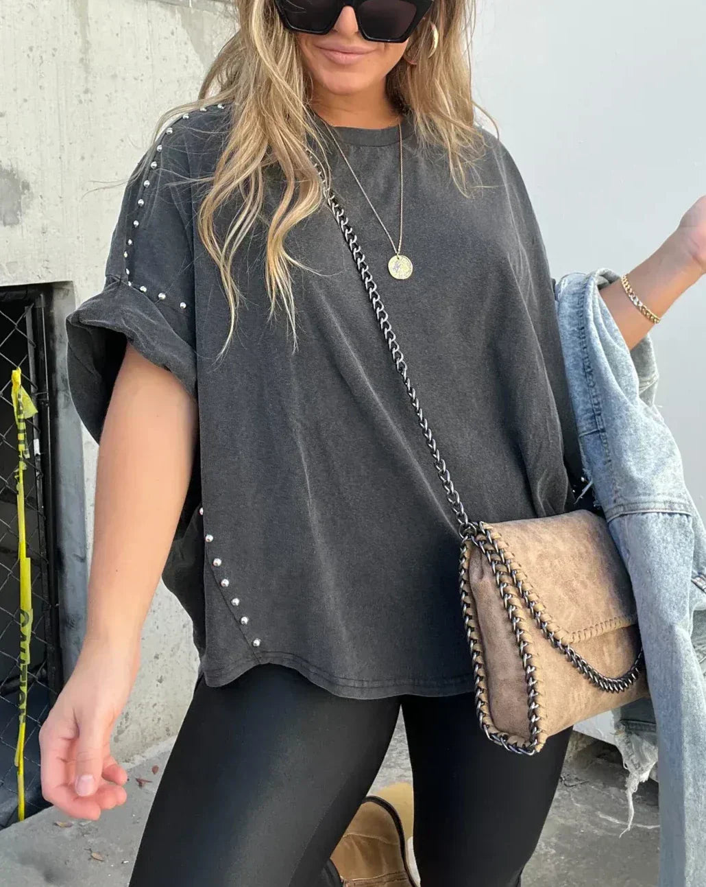 Amayrani® | Oversized T-Shirt With Studs
