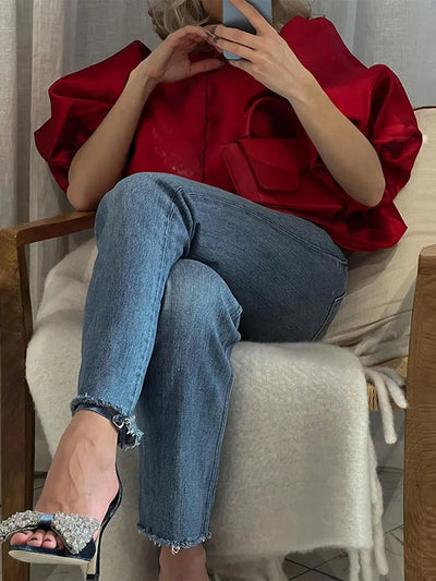 Fernanda® | Elegant Blouse With Puff Sleeves For Women